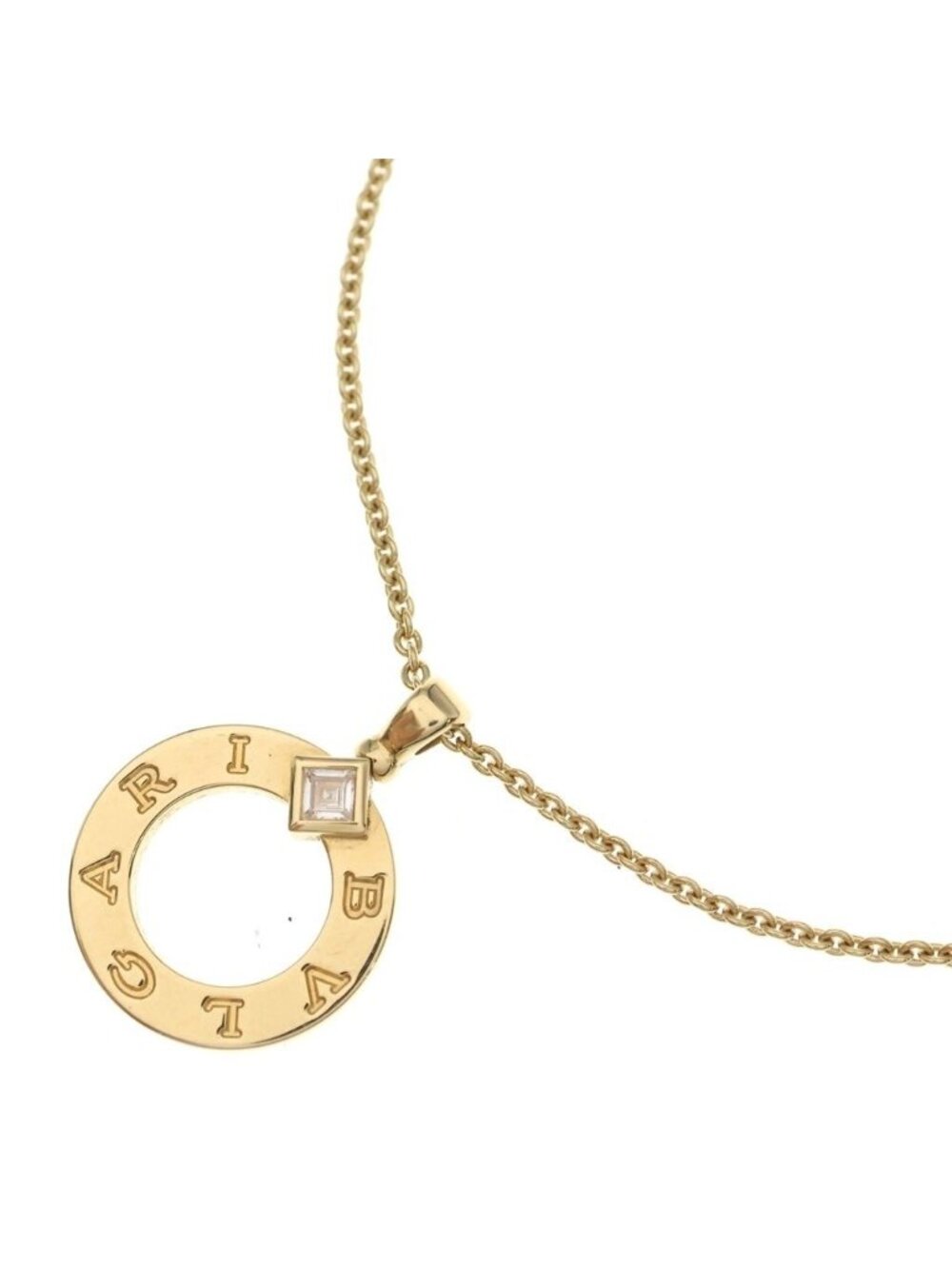Bvlgari Circle Diamond Necklace 18k Yellow Gold
